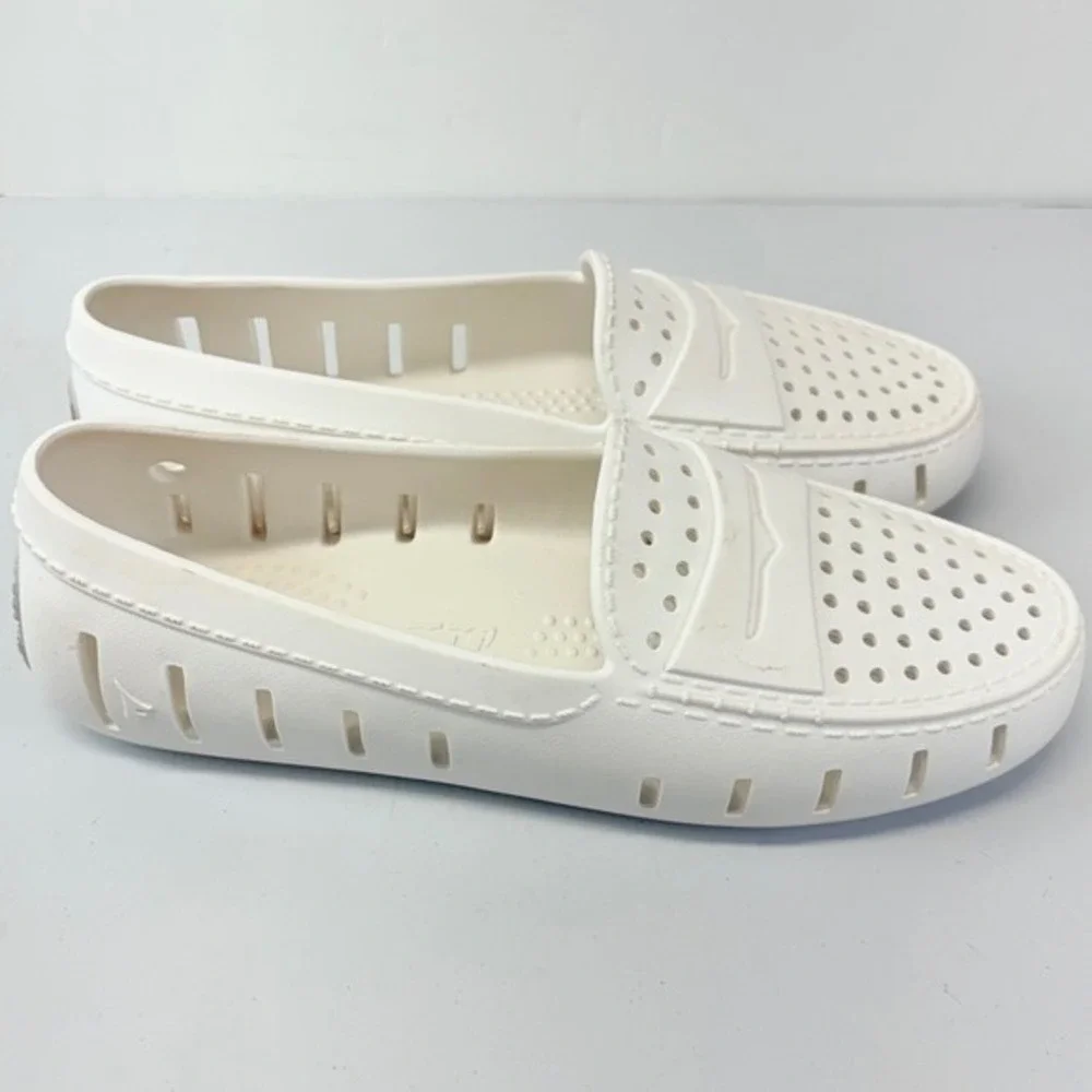 Floafers Loafer Driver Slip-On Womens Size 9 White Washable Shoes Summer Flats